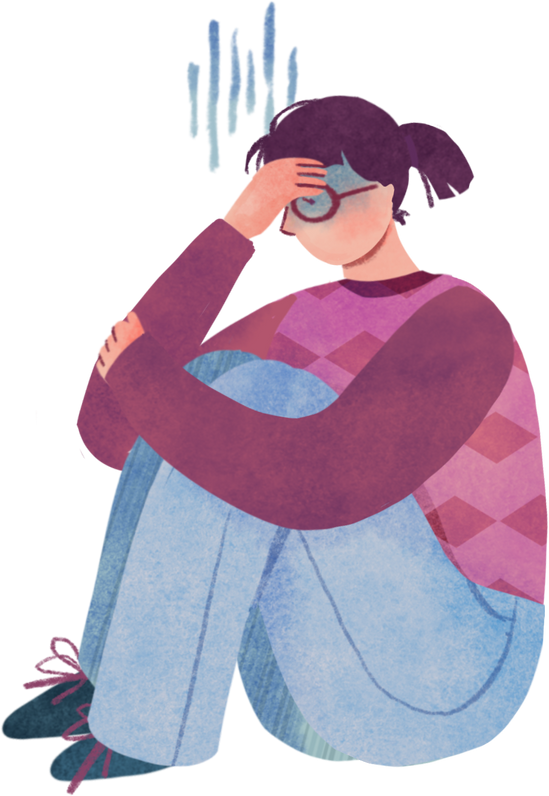 Woman in Sweater Hugging Knees Anxious